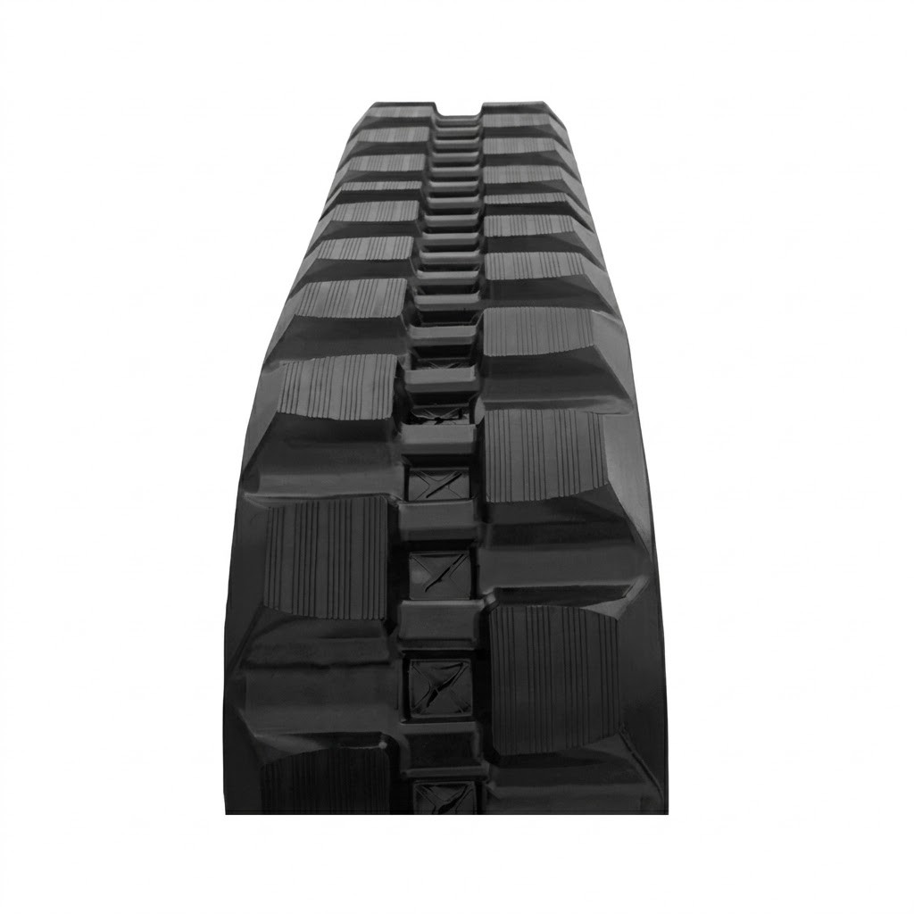 Heavy-duty Staggered Block rubber tracks for the Caterpillar 249D loader.