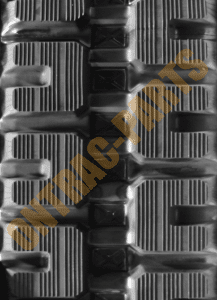 Close view of the tread of the Cat 259D rubber track.