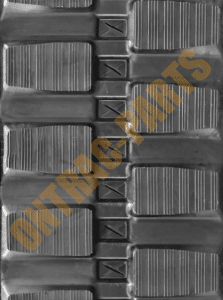 Close view of the tread of the Bobcat T300 rubber track