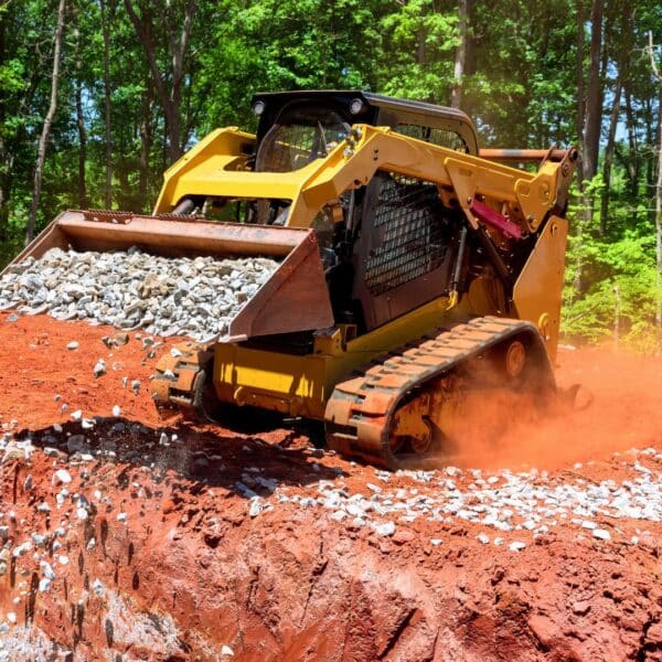 bobcat mini loader on construction site
