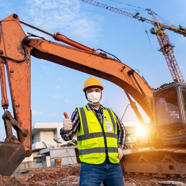 construction worker giving a thumbs up